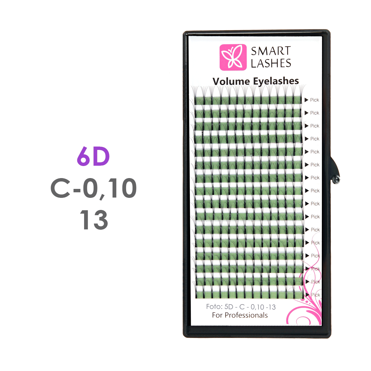 Ресницы в пучках 6D - C - 0,10 мм x 13 мм - 16 линий | Smart Lashes