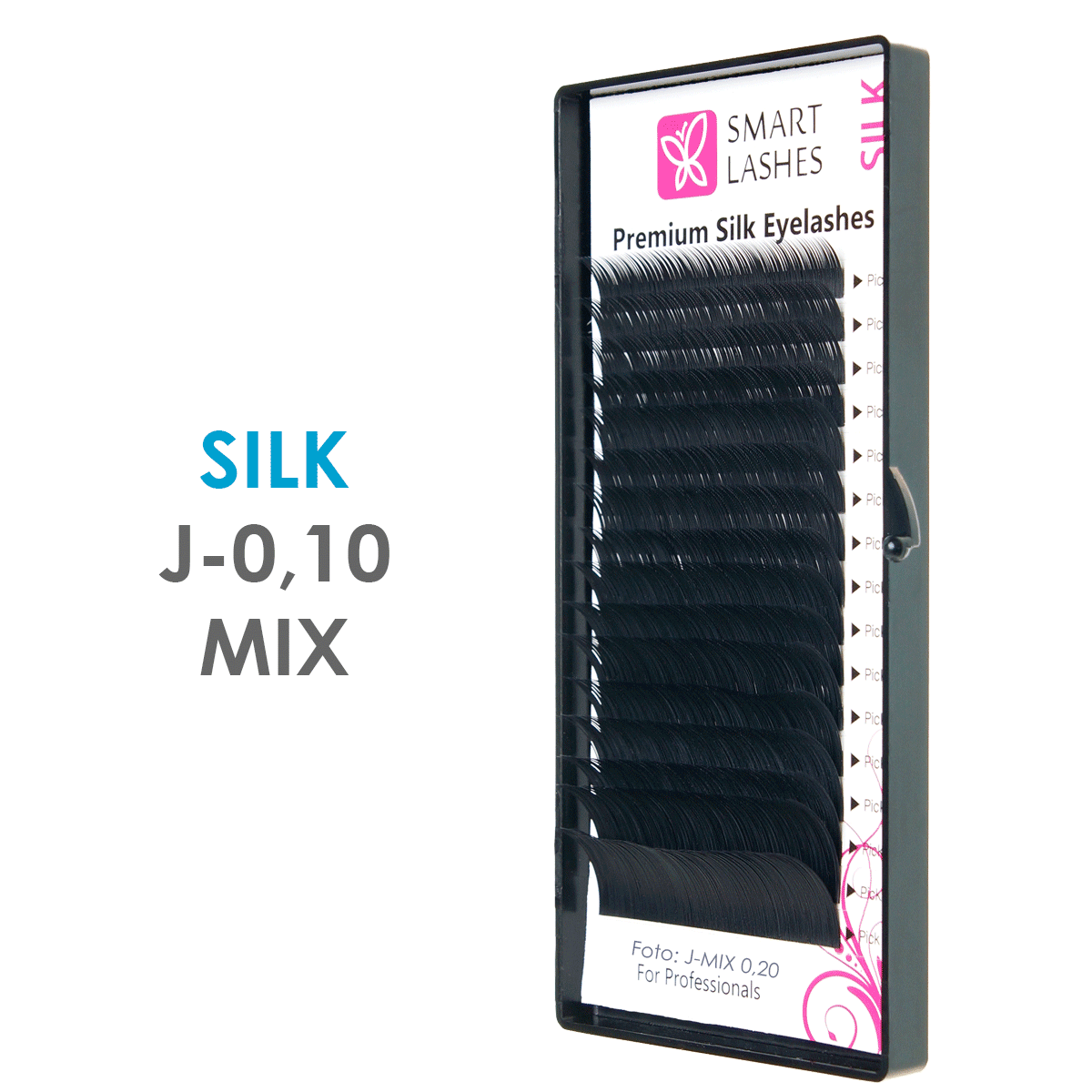 Ресницы Silk - J - 0,10 мм x 8-15 мм MIX - 16 линий | Smart Lashes
