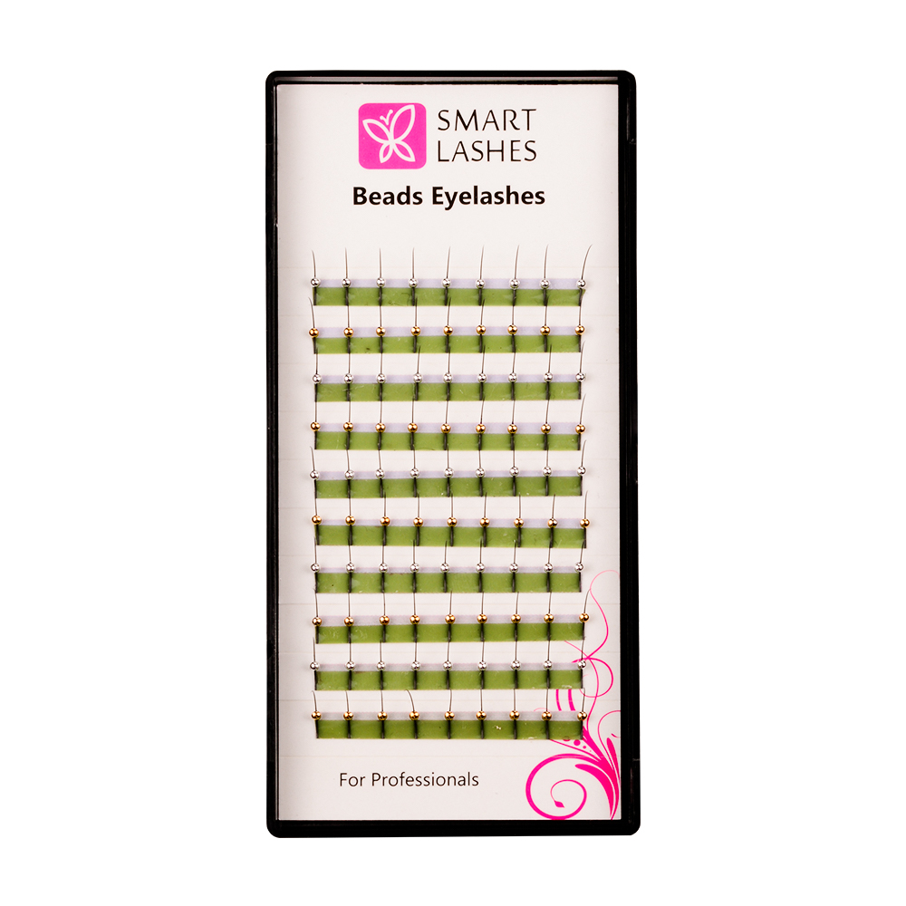 Beads Eyelashes GOLD - SILVER - MIX - C - 0,20 мм x 13 мм - 10 линий | Smart Lashes