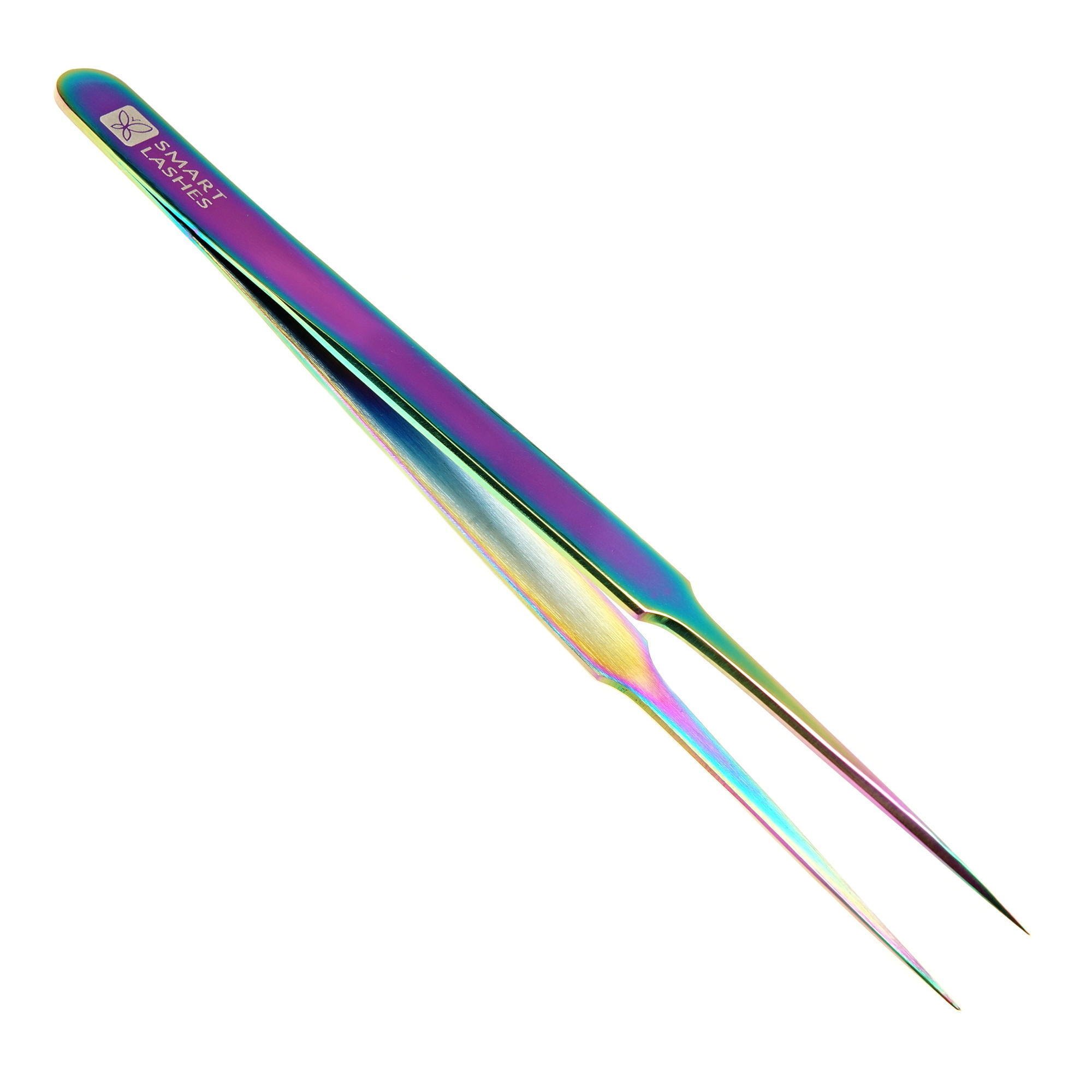 Пинцет типа F - 14 см - радужный | Smart Lashes