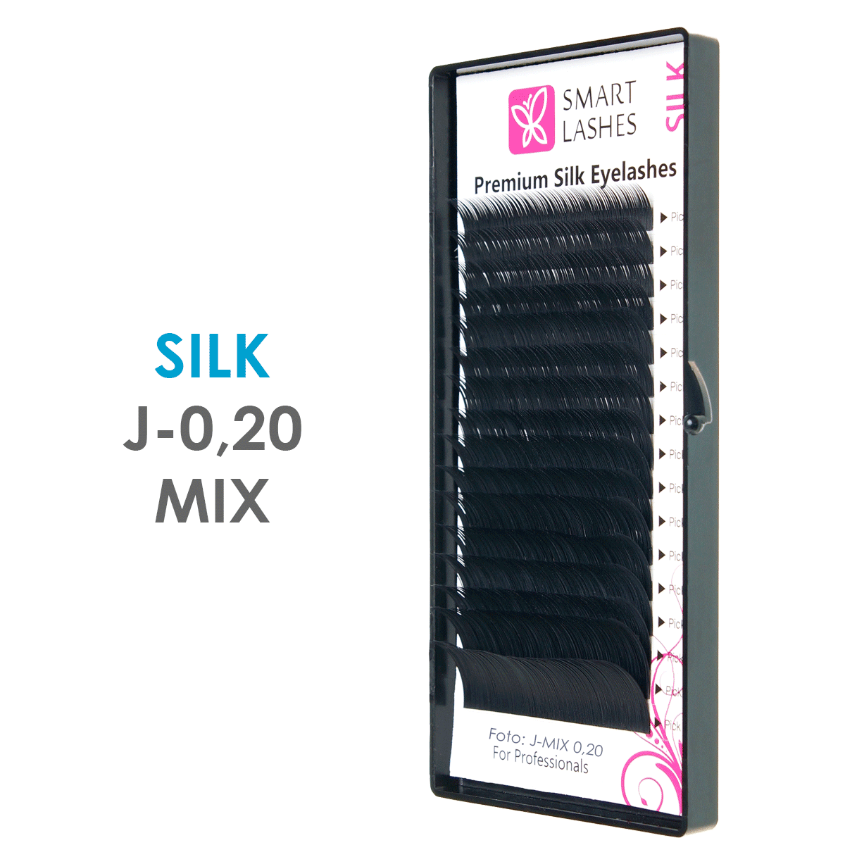 Ресницы Silk - J - 0,20 мм x 8-15 мм MIX - 16 линий | Smart Lashes