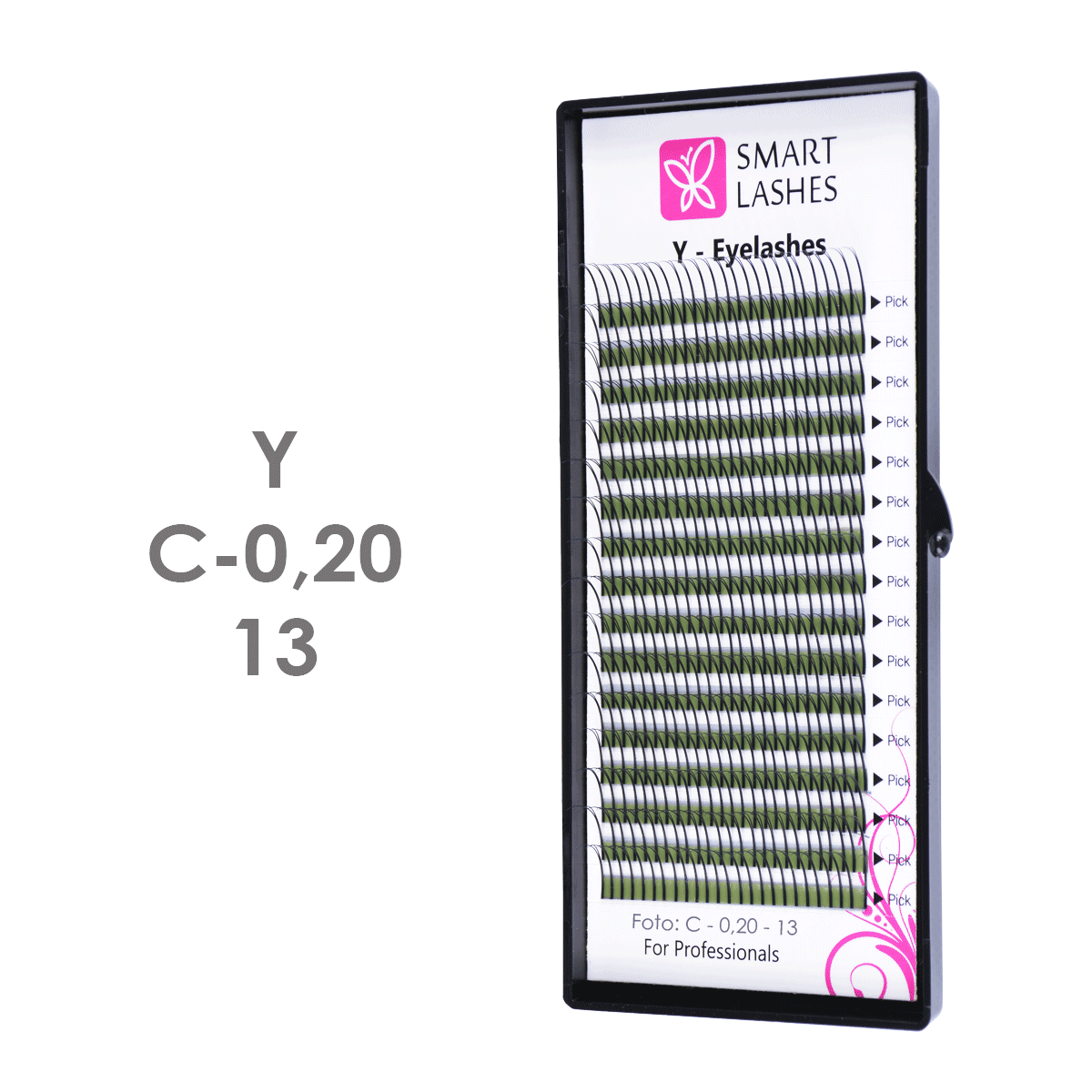 Ресницы в пучках Y - C - 0,20 мм x 13 мм - 16 линий | Smart Lashes